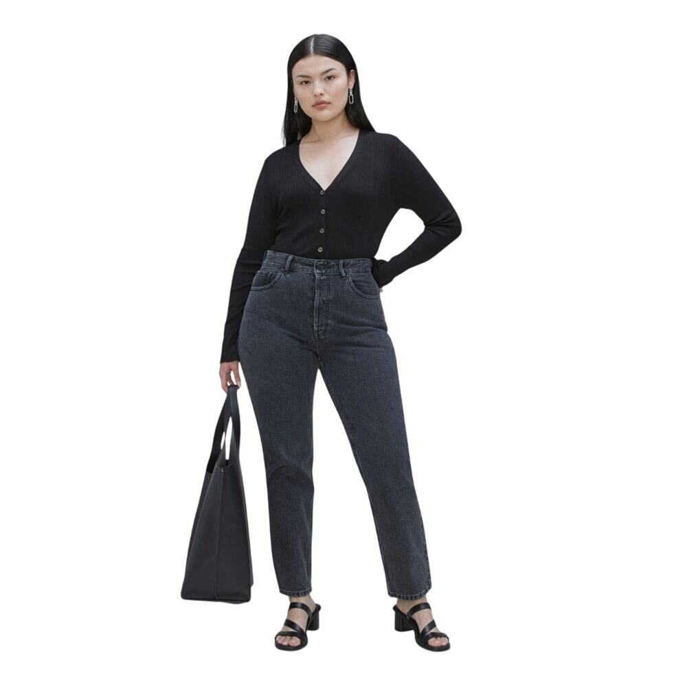 Everlane ’90s Cheeky Hourglass Jeans Size 23 Black High Rise Straight NWT